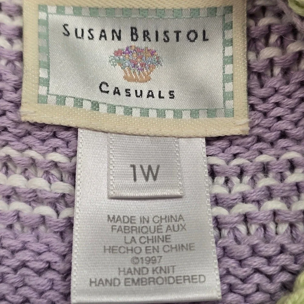 Vintage Susan Bristol Hand Knit Sweater Vest Floral Cottagecore Grandmacore 1W